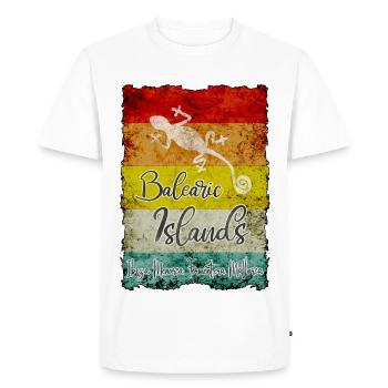 Îles Baléares Vintage Flag Design - T-shirt Premium bio Homme - blanc - Devant - Nico (187cm)