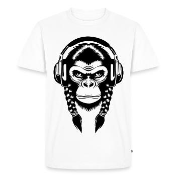 Nightlife Monkey Head Club Chemise Édition Son - T-shirt Premium bio Homme - blanc - Devant - Nico (187cm)