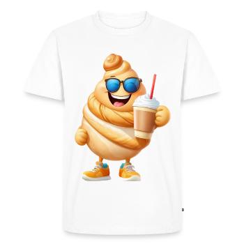 Croissant au café - T-shirt Premium bio Homme - blanc - Devant - Nico (187cm)