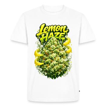 Lemon Haze Citron Graffiti Imprimé - T-shirt Premium bio Homme - blanc - Devant - Nico (187cm)