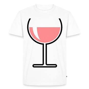 Verre de vin rosé ouvert rond (vin rosé / vin / 2C) - T-shirt Premium bio Homme - blanc - Devant - Nico (187cm)