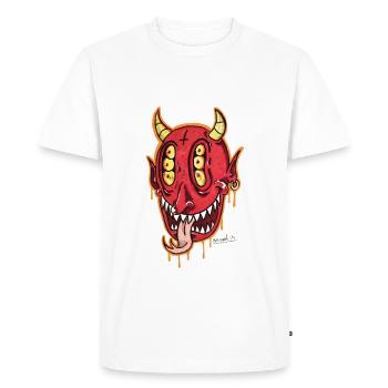 Diable - T-shirt Premium bio Homme - blanc - Devant - Nico (187cm)