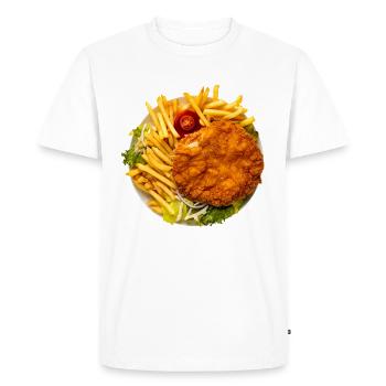 Je ne mange rien qui ait des yeux? - T-shirt Premium bio Homme - blanc - Devant - Nico (187cm)