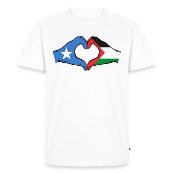 Somalie Palestine Drapeau Mains Coeur Forme - T-shirt Premium bio Homme - blanc - Devant - Nico (187cm)