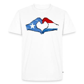 Somalie Hollande drapeau mains forme de coeur utilisé - T-shirt Premium bio Homme - blanc - Devant - Nico (187cm)
