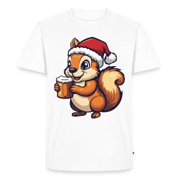 Squirrel Christmas Beer - Men's Premium Organic T-Shirt - white - Front - Nico (187cm)
