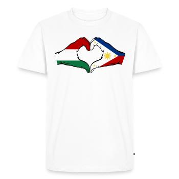 Hungary Philippines Flag Hands Heart Shape - Men's Premium Organic T-Shirt - white - Front - Nico (187cm)