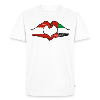 Austria United Arab Emirates Flag - Men's Premium Organic T-Shirt - white - Front - Nico (187cm)