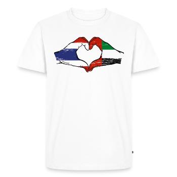Thailand United Arab Emirates Heart - Men's Premium Organic T-Shirt - white - Front - Nico (187cm)