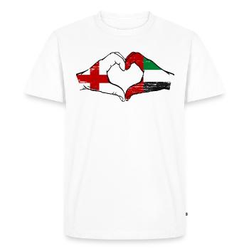 England United Arab Emirates Heart - Men's Premium Organic T-Shirt - white - Front - Nico (187cm)