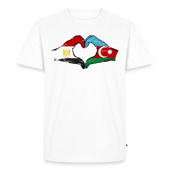Egypte Azerbaïdjan Drapeau Mains Coeur Forme Utilisé - T-shirt Premium bio Homme - blanc - Devant - Nico (187cm)