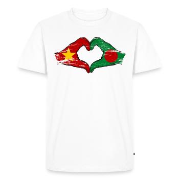 Vietnam Bangladesh drapeau mains forme de coeur utilisé - T-shirt Premium bio Homme - blanc - Devant - Nico (187cm)