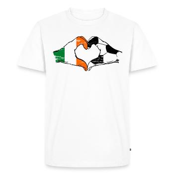 Irlande Football Drapeau Mains Coeur Forme Utilisé - T-shirt Premium bio Homme - blanc - Devant - Nico (187cm)