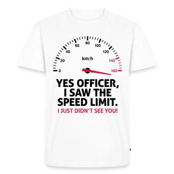 Je conduis trop vite. Je m en fiche! - T-shirt Premium bio Homme - blanc - Devant - Nico (187cm)