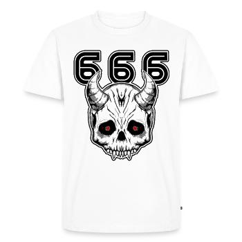 Diable 666 - T-shirt Premium bio Homme - blanc - Devant - Nico (187cm)