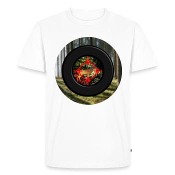 Un cerf vu à travers la lunette - T-shirt Premium bio Homme - blanc - Devant - Nico (187cm)