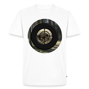 Un sanglier dans une lunette de visée - T-shirt Premium bio Homme - blanc - Devant - Nico (187cm)