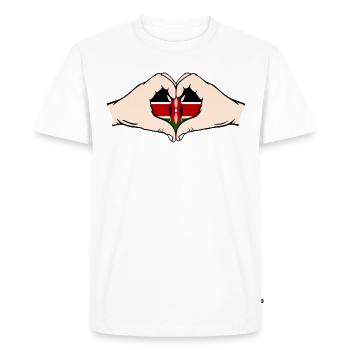 Kenya en forme de coeur avec les mains - T-shirt Premium bio Homme - blanc - Devant - Nico (187cm)