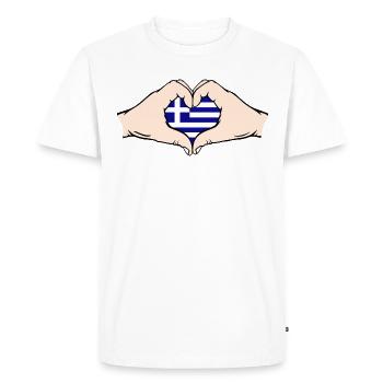 Grèce en forme de coeur avec des mains - T-shirt Premium bio Homme - blanc - Devant - Nico (187cm)