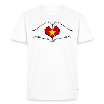 Vietnam Heart Shape - Men's Premium Organic T-Shirt - white - Front - Nico (187cm)