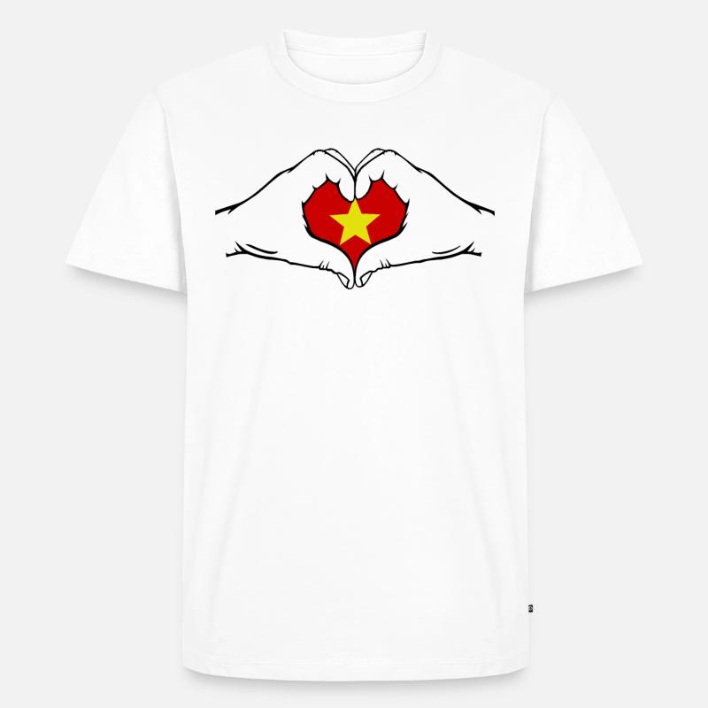 Vietnam Forme de coeur - T-shirt Premium bio Homme - blanc