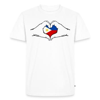Philippines Flag Heart Shape - Men's Premium Organic T-Shirt - white - Front - Nico (187cm)