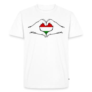 Drapeau de la Hongrie en forme de coeur - T-shirt Premium bio Homme - blanc - Devant - Nico (187cm)