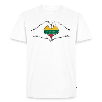 Lithuania flag heart shape used - Men's Premium Organic T-Shirt - white - Front - Nico (187cm)