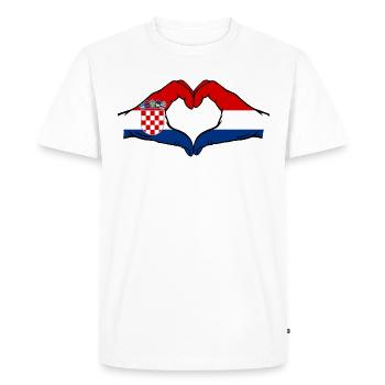 Croatia Holland Heart Shape with Hands - Men's Premium Organic T-Shirt - white - Front - Nico (187cm)