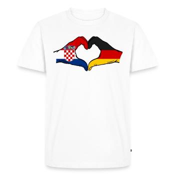 Croatie Allemagne Forme de coeur avec les mains - T-shirt Premium bio Homme - blanc - Devant - Nico (187cm)