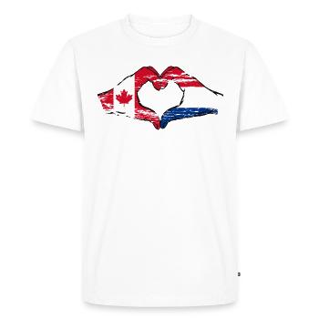 Canada Holland heart shape with hands used - Men's Premium Organic T-Shirt - white - Front - Nico (187cm)
