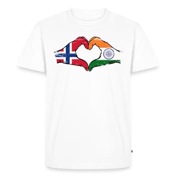 Norway India hands heart shape used - Men's Premium Organic T-Shirt - white - Front - Nico (187cm)