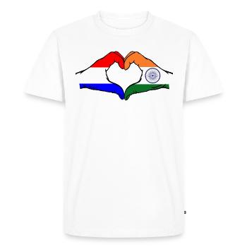 Holland India Hands Heart Shape - Men's Premium Organic T-Shirt - white - Front - Nico (187cm)
