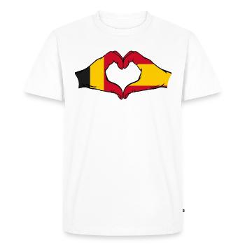 Belgium Spain hands heart shape - Men's Premium Organic T-Shirt - white - Front - Nico (187cm)