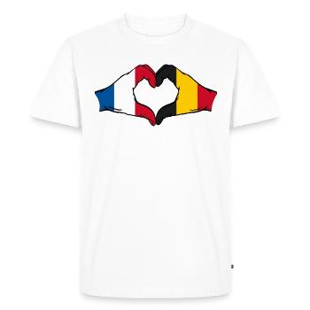 France Belgium hands heart shape - Men's Premium Organic T-Shirt - white - Front - Nico (187cm)