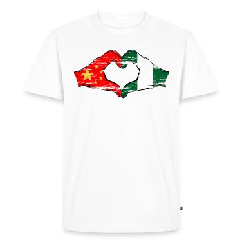 China Nigeria flag heart shape used - Men's Premium Organic T-Shirt - white - Front - Nico (187cm)