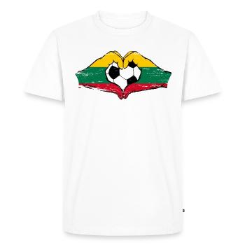 Lithuania flag football hands heart shape used - Men's Premium Organic T-Shirt - white - Front - Nico (187cm)
