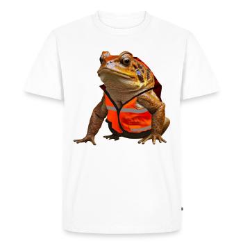 Don't be a frog and use your safety vest - Men's Premium Organic T-Shirt - white - Front - Nico (187cm)