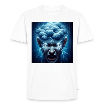 Gewitter in Kopf - Männer Premium Bio T-Shirt - Weiß - Vorne - Nico (187cm)