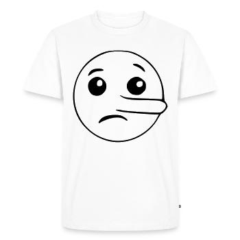 Emoji lying sketch black - Men's Premium Organic T-Shirt - white - Front - Nico (187cm)