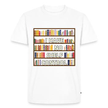 Bookshelf 'I Have No Shelf Control' for Booklovers - Men's Premium Organic T-Shirt - white - Front - Nico (187cm)