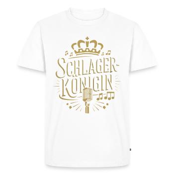 Reine Schlager avec couronne et microphone - T-shirt Premium bio Homme - blanc - Devant - Nico (187cm)