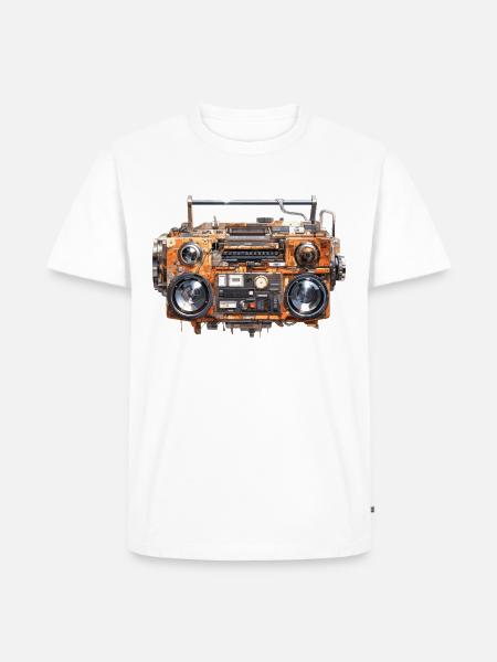 Ghettoblaster - Männer Premium Bio T-Shirt - Weiß