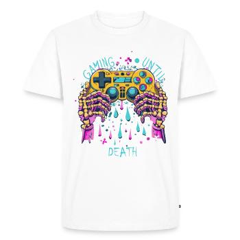 Contrôleur squelette - T-shirt Premium bio Homme - blanc - Devant - Nico (187cm)