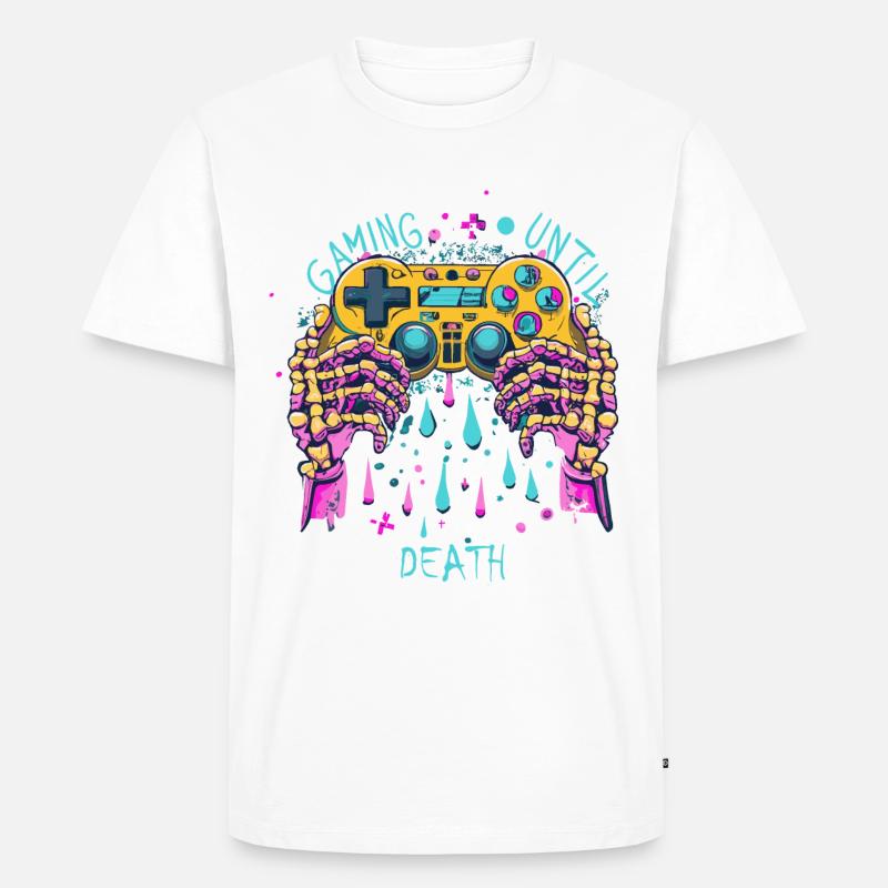 Skelett Controller - Männer Premium Bio T-Shirt - Weiß