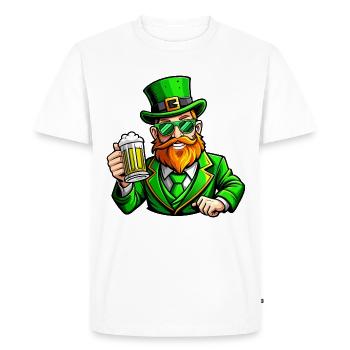 St Patrick's Day Ireland Leprechaun - Men's Premium Organic T-Shirt - white - Front - Nico (187cm)