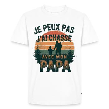 I can't I chase With my daddy - Men's Premium Organic T-Shirt - white - Front - Nico (187cm)