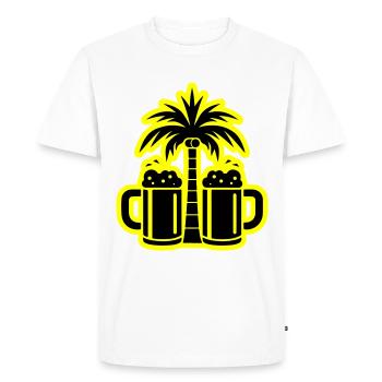 Beer Palm Trees Beach - Men's Premium Organic T-Shirt - white - Front - Nico (187cm)