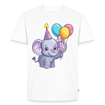 Elephant Birthday Comic - Men's Premium Organic T-Shirt - white - Front - Nico (187cm)