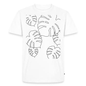 Feuilles de Monstera - T-shirt Premium bio Homme - blanc - Devant - Nico (187cm)